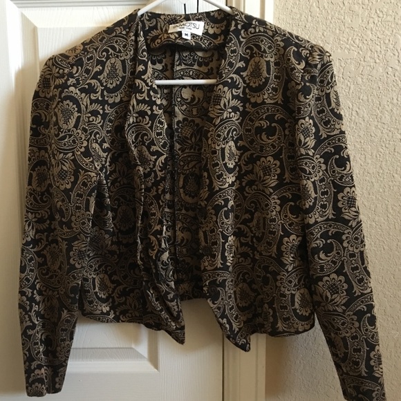 Gold and Black Detailed Blazer