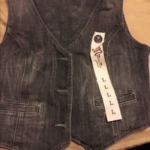 Miss Me Charcoal Denim Vest