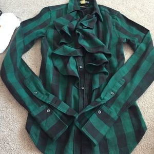 Rugby ruffle flannel shirt