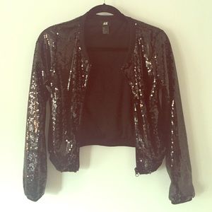 H&M Sequined cropped bolero party jacket