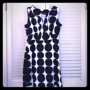 Banana Republic navy and white polka dot dress
