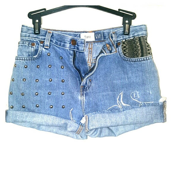 Hand studded shorts