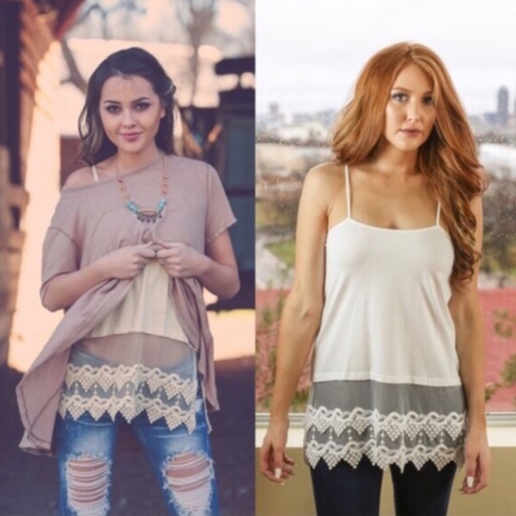 💠NEW💠 MINA lace add some length top -2 colors - Picture 2 of 3