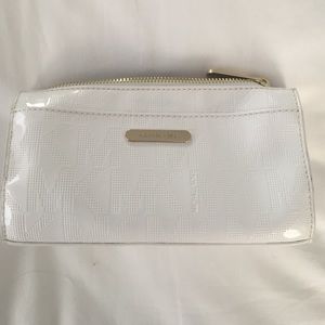 White & Gold Michael Kors Cosmetics Bag
