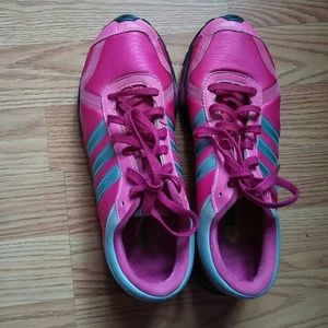 Pink and green running shoes!