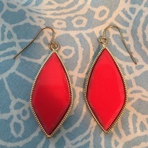 Red and Gold dangle earring