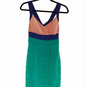 Ark + Co Cocktail Dress in Mocha/Navy/Green