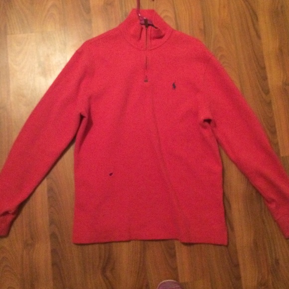 Red polo pullover