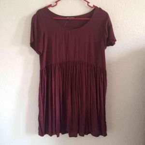 NWOT maroon baby doll dress