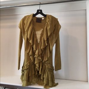 Anthropology Guinevere Olive Green Cardigan