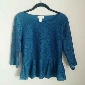 Lace Peplum Top