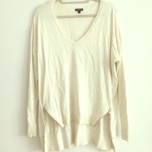 Express V Neck Sweater with zippers