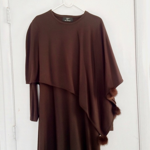Lennie for Nina Leonard dress w/ poncho
