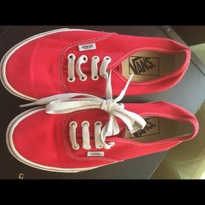 Red Vans.