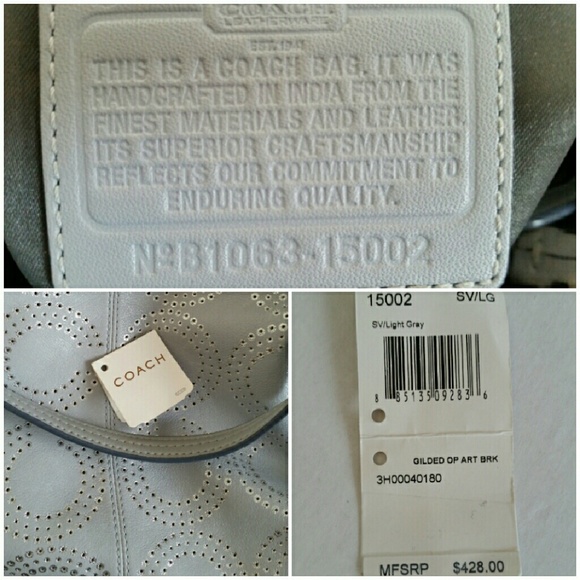 ❌SOLD❌ Coach Silver Gilded Leather Brooke Bag - Picture 2 of 4