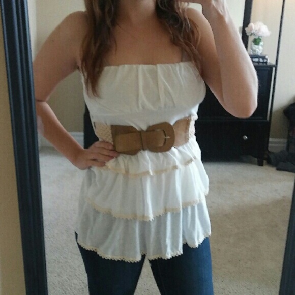 White and cream layered top