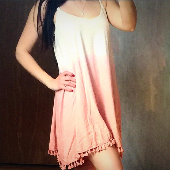 ValMarie Boutique Dresses - BOHO Ombré Mini Dress with Tassel Trim ValMarie Boutique Dresses - BOHO Ombré Mini Dress with Tassel Trim