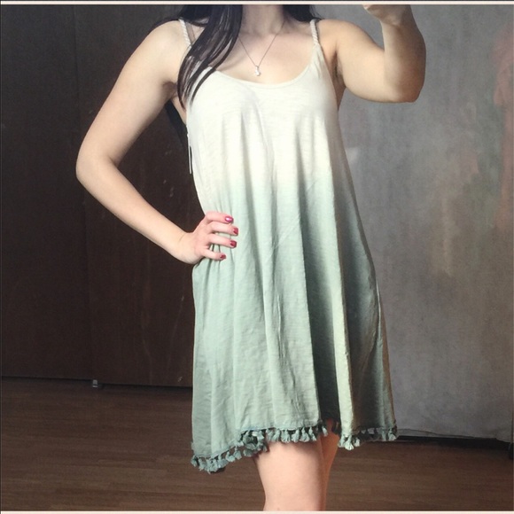 ❗️LAST 1 SZ L- BOHO Ombré Mini Dress w Tassel Trim - Picture 2 of 4