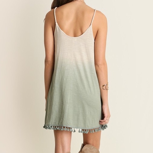 ❗️LAST 1 SZ L- BOHO Ombré Mini Dress w Tassel Trim - Picture 4 of 4