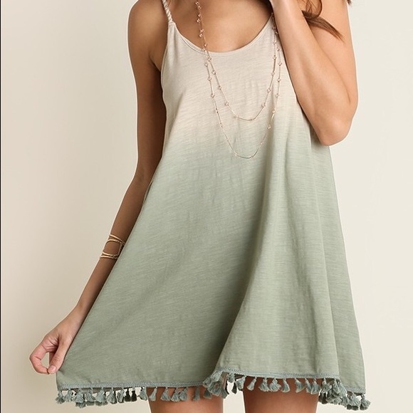❗️LAST 1 SZ L- BOHO Ombré Mini Dress w Tassel Trim - Picture 3 of 4