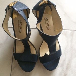 Navy Michael Kors Espadrille Wedges