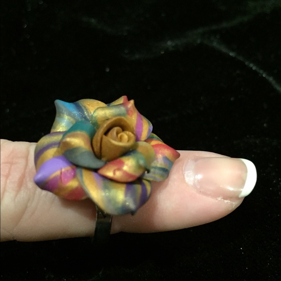 Clay flower ring