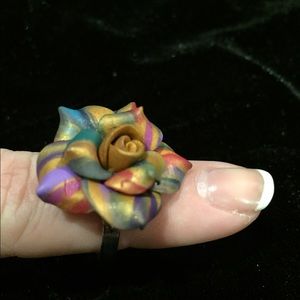 Clay flower ring