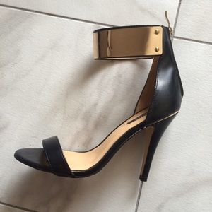 Black ankle cuff heels