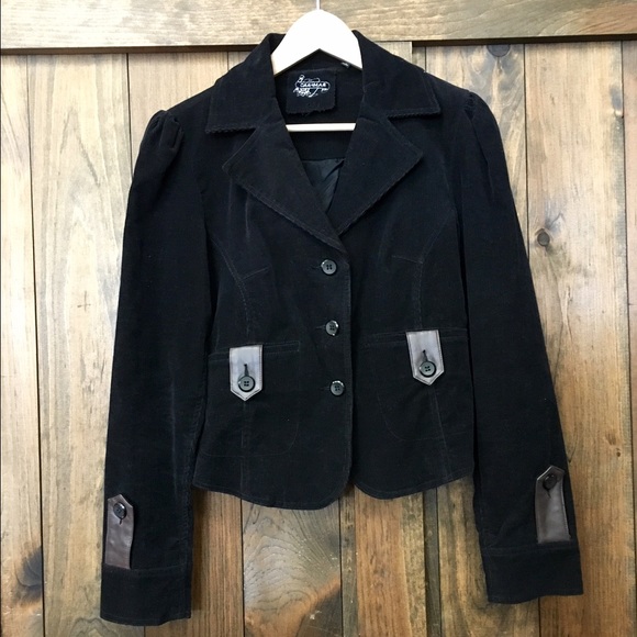 Carmar black cord cropped blazer