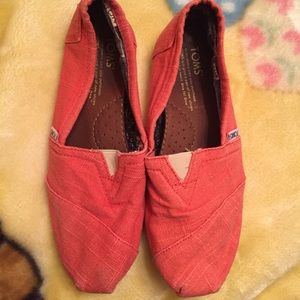 Toms coral slip on shoes