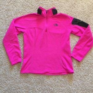 1/4 Zip Pink North Face Pullover