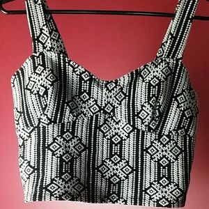 Tribal Print Crop Top