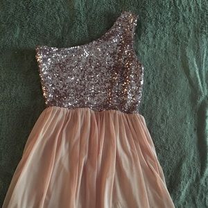 Sale✨Pastel pink sequin one shoulder dress