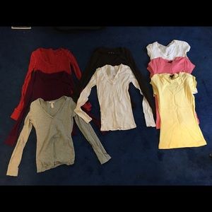 Lot of long sleeve and short sleeve tees