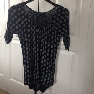 Lucky Brand - fun blouse. Blue w/ white details