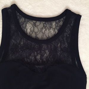 Express Floral Lace Tank with Sweetheart Neckline