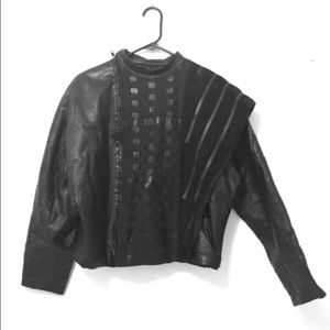 Vintage 1980's Avante Garde Leather Jacket, Medium