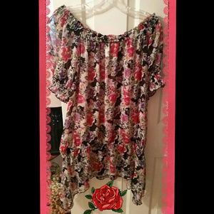 Off or on shoulder. Lovely sheer, spring to summer