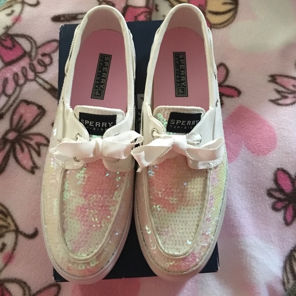 Iridescent Sequence Sperry Top Siders. Size 7m