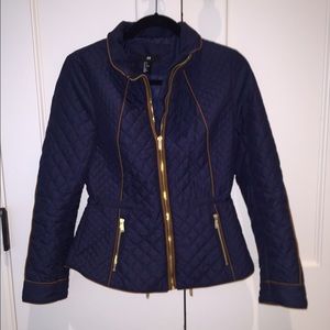 H&M Navy Jacket w/ Gold & Brown Detail