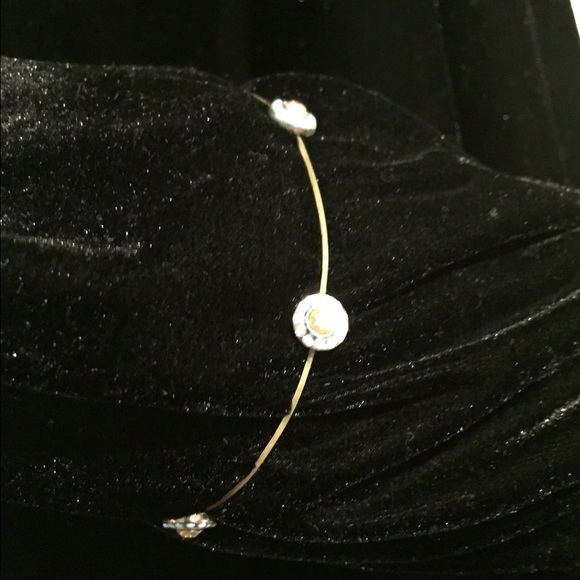 Blue and silver beaded anklet elastic