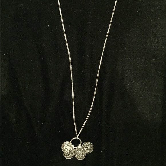 Coin cluster long necklace