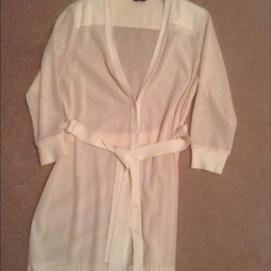 Mesh Cardigan Coverup Etcetera Large Ivory