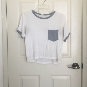 grey and white Nadine top