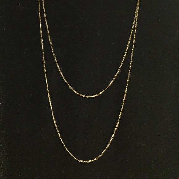 Plain long gold chain