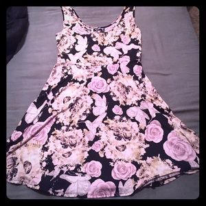 Rose skull hummingbird dress