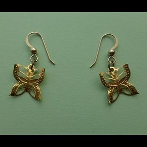 real 14k gold butterfly earrings