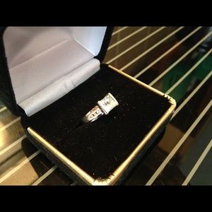 SALE! Aquamarine with Diamond Accents White Gold