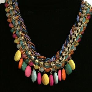 Rainbow statement necklace