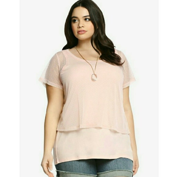 Mesh Polka Dot Top